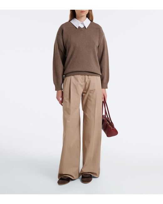 Jil Sander Brown Wool-Blend Sweater