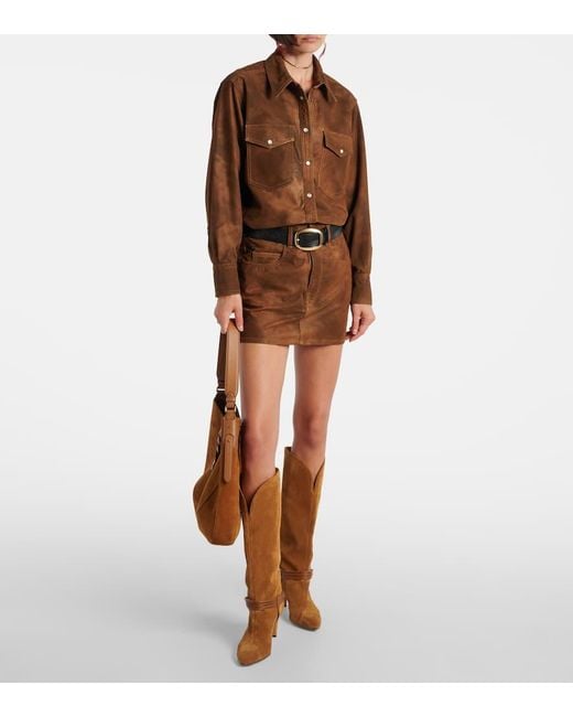 Minifalda Kimmy De Piel Sintetica Isabel Marant de color Brown