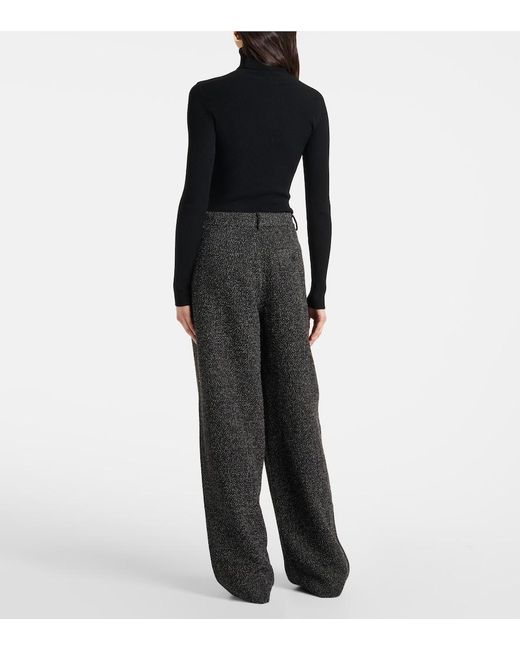 Proenza Schouler Black Label Eleanor Tweed Wide-Leg Pants