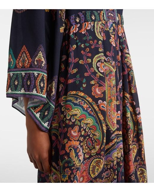 Etro Blue Paisley Maxi Dress