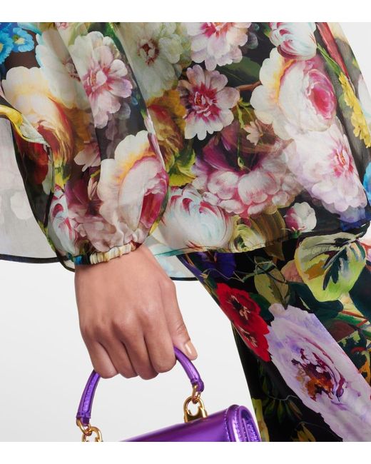 Dolce & Gabbana Multicolor Bluse aus Seiden-Chiffon