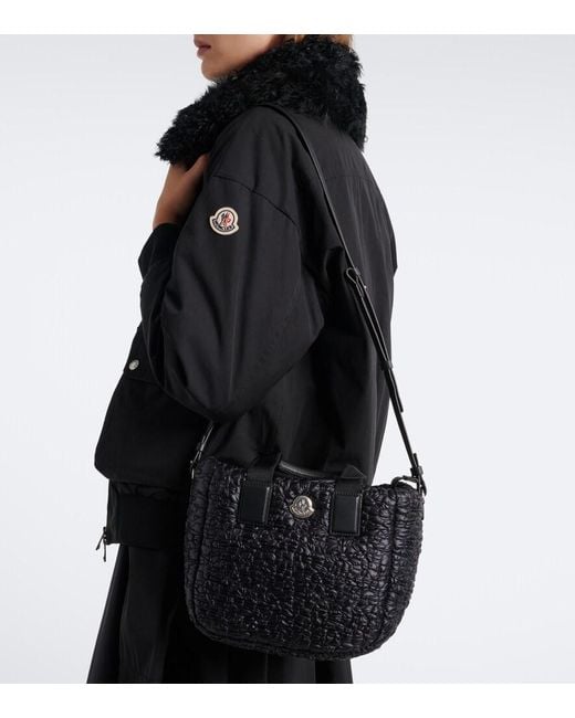 Moncler Black Caradoc Mini Quilted Top-Handle Bag