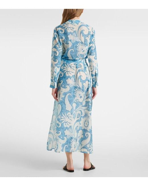Robe florale Etro en coloris Blue
