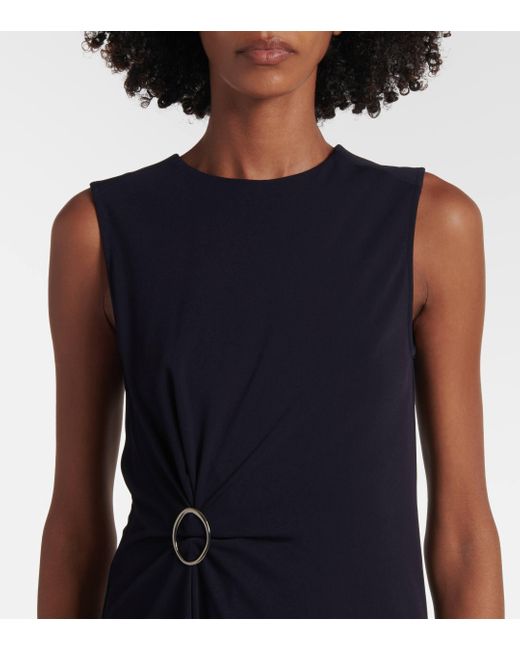 Max Mara Blue Leisure Losanna Gathered Midi Dress