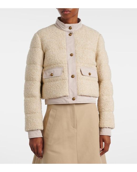 Moncler Natural Daunenjacke Blandy Aus Tweed