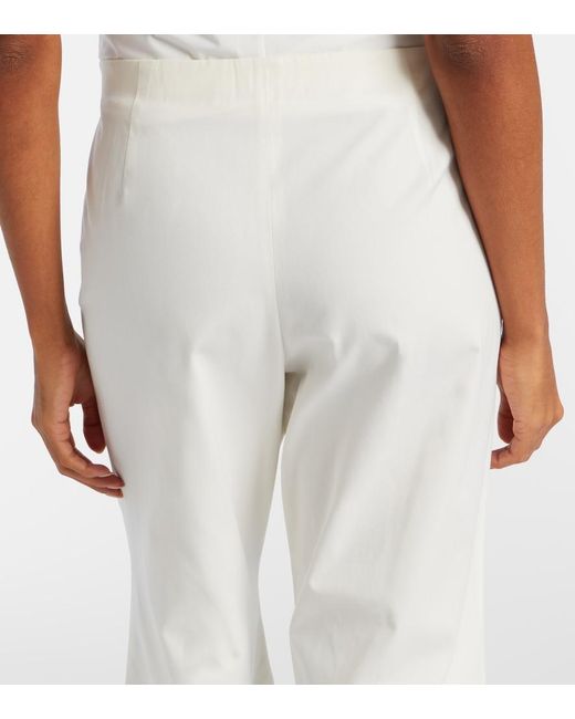 Khaite White Walter Cotton And Silk Flared Pants