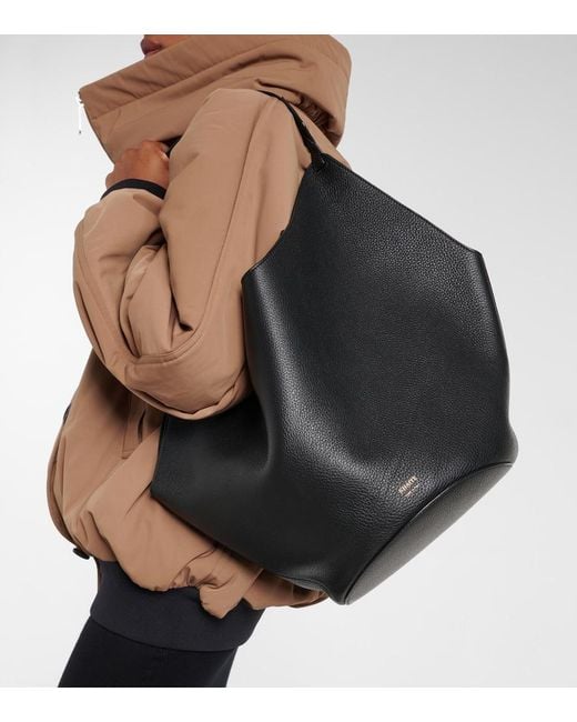 Khaite Black Lotus Medium Leather Tote Bag