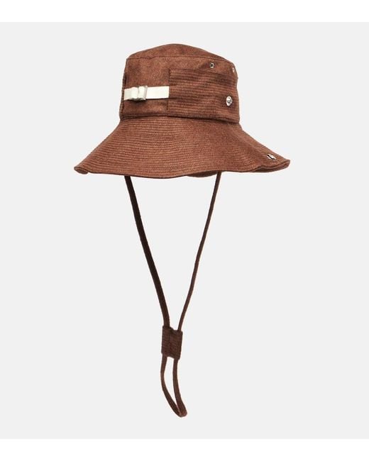 Jacquemus Brown Artichaut Canvas Bucket Hat
