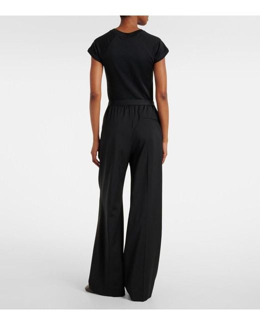 Loewe Black Logo Wool Mid-Rise Straight Pants