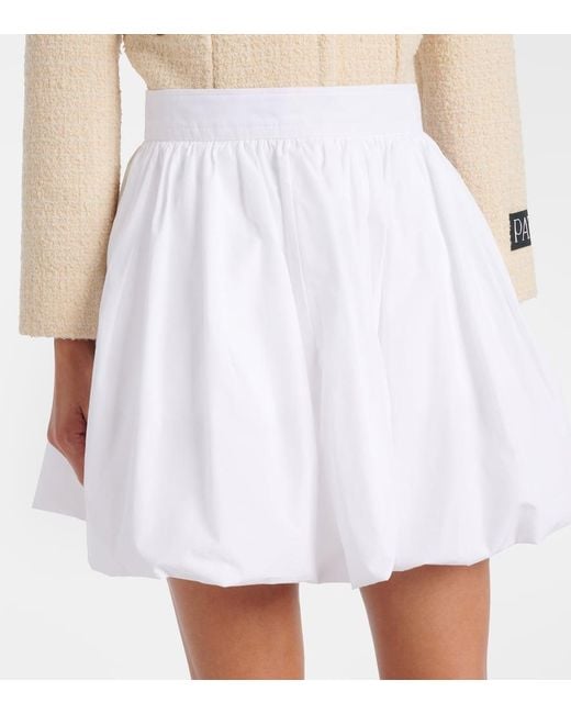Patou White Cotton Poplin Miniskirt