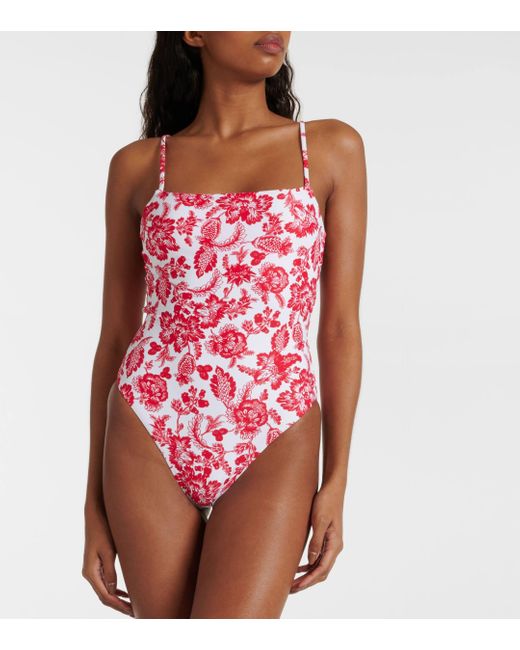 Melissa Odabash Red Maui Floral Swimsuit