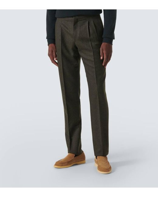 Loro Piana Gerade Hose Aus Tweed in Gray für Herren