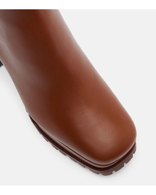 Gianvito Rossi Brown 70 Shearling-Lined Platform Ankle Boots