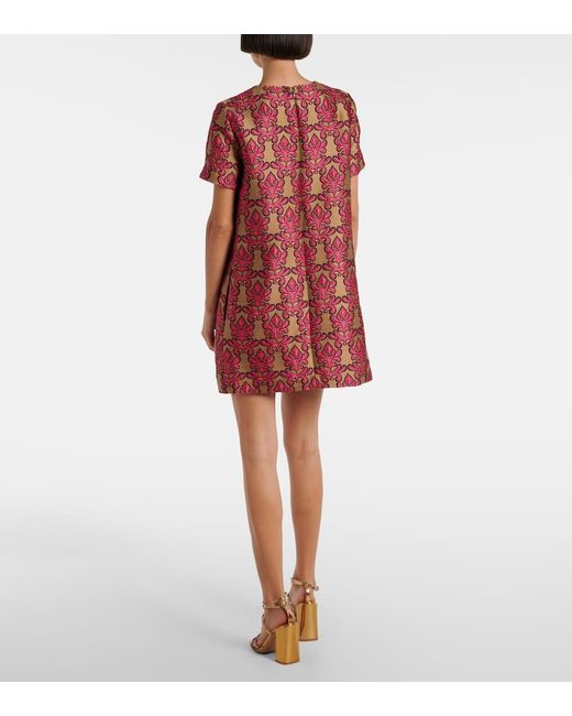 LaDoubleJ Red Jacquard Minidress