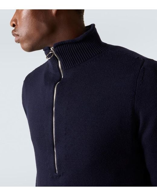 Plan C Blue Wool Turtleneck Sweater for men