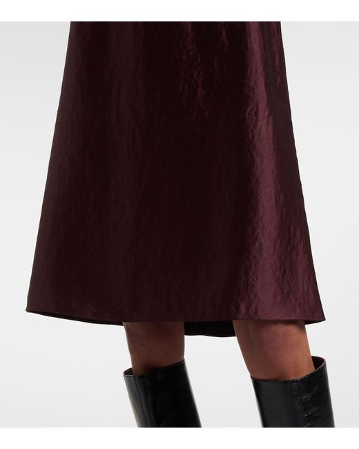 Vince Purple Satin Midi Skirt