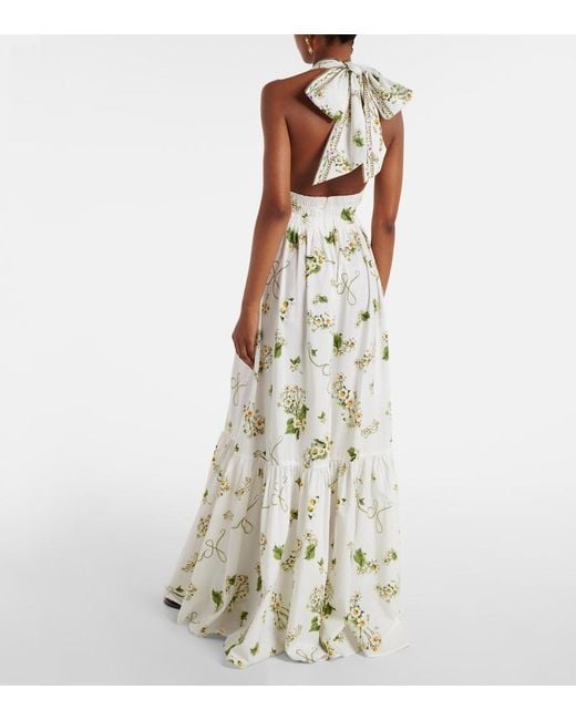 Camilla White Embellished Cotton Maxi Dress
