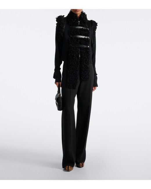 Fendi Black Baguette 26424 Small Embellished Leather Shoulder Bag