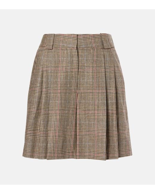 Blazé Milano Brown Checked Silk Shorts