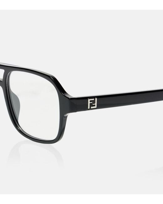 Fendi Brown Aviator-Brille Ff Squared