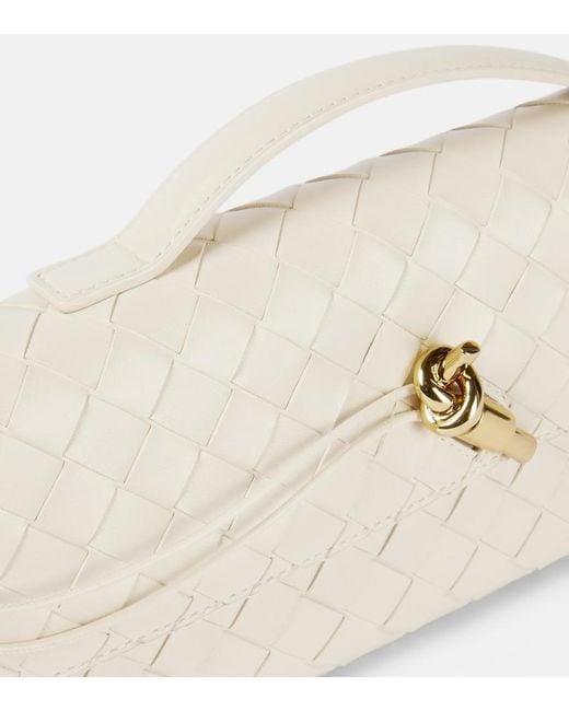 Bottega Veneta Natural Andiamo Intrecciato Leather Clutch