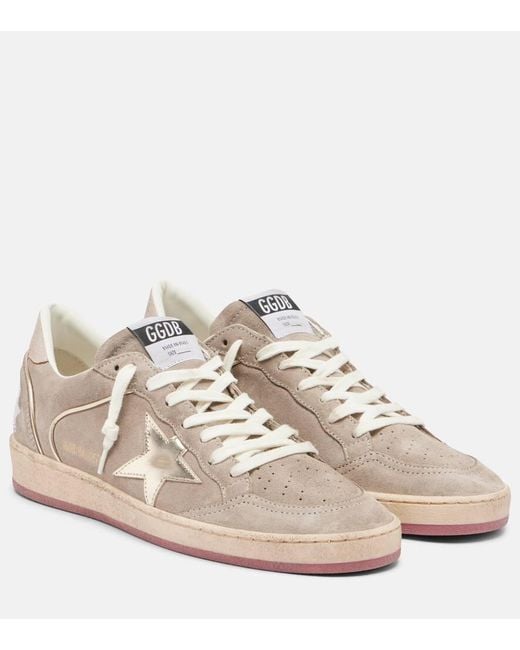 Golden Goose Deluxe Brand Pink Sneakers Ballstar Aus Veloursleder