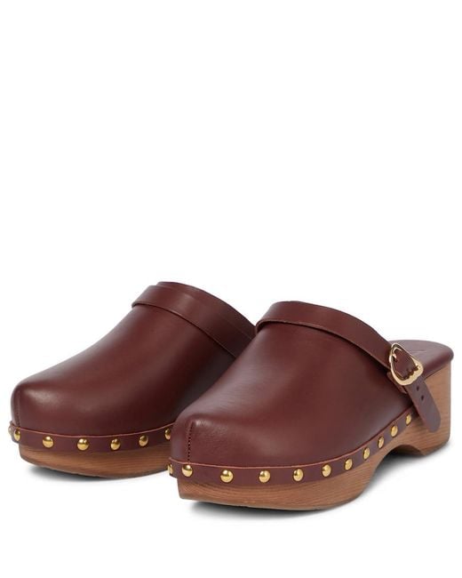Ancient Greek Sandals Brown Classic Closed Leather Clogs
