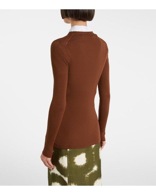 Prada Brown Virgin Wool Cardigan