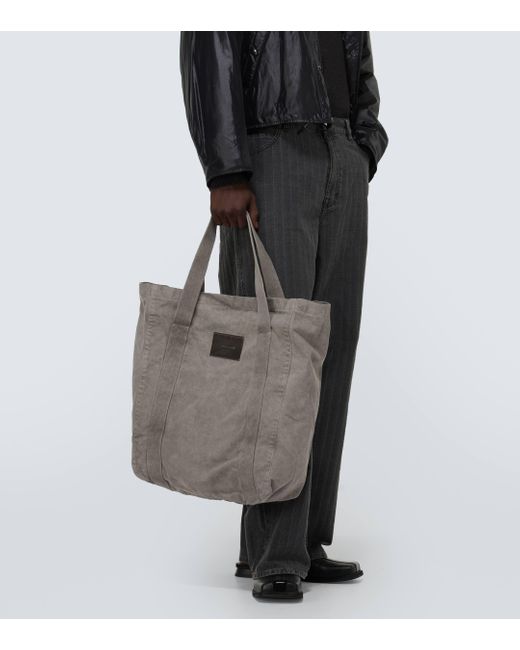 Our Legacy Gray Flight Canvas Tote Bag for men