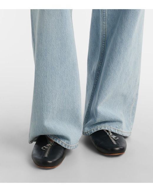 Agolde Blue Low Slung Baggy Wide-Leg Jeans