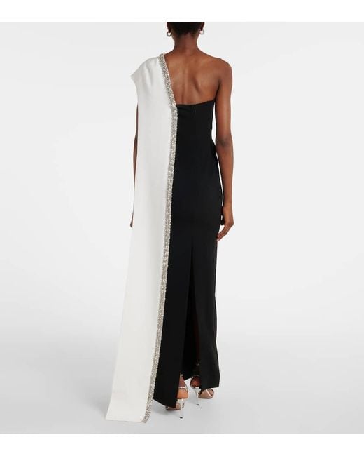 Roland Mouret Black Verzierte Robe Aus Crepe