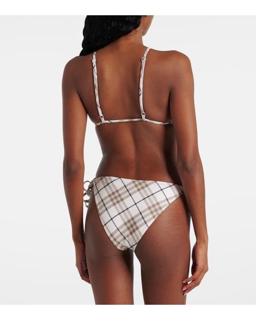 Burberry Natural Bikini-Oberteil Check