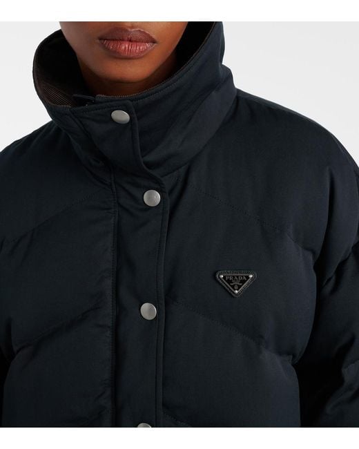 Prada Blue Logo Down Jacket