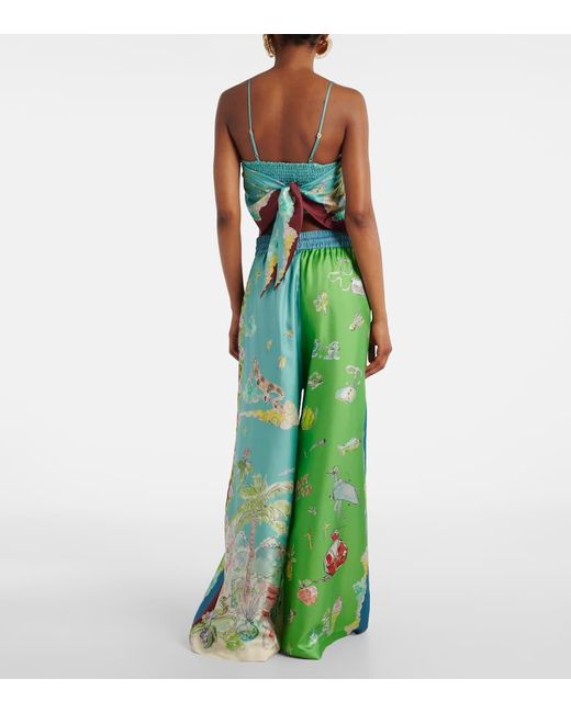 Pantalones Anchos Daria De Seda ALÉMAIS de color Green