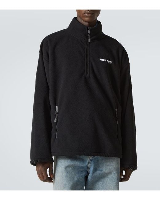 Jersey De Forro Polar Con Cremallera Miu Miu de hombre de color Black