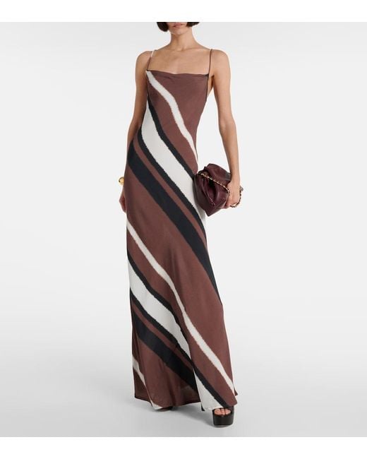 Faithfull The Brand Brown Sisudo Striped Maxi Dress