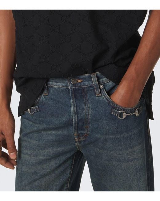 Gucci Black Gg Cotton-Blend Pique Polo Shirt for men