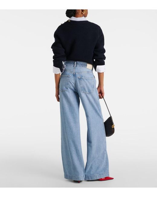 Citizens of Humanity Blue Beverly High-Rise Wide-Leg Jeans