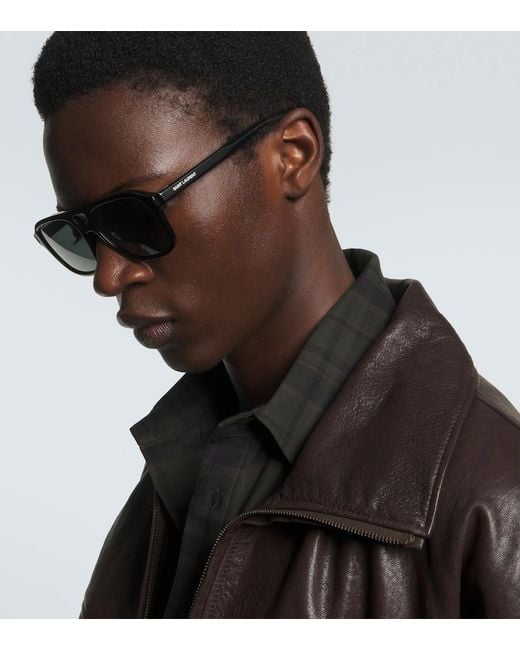 Saint Laurent Brown Sl 881 Aviator Sunglasses for men