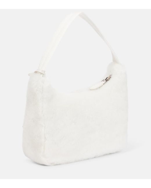 Prada White Re-Edition 2000 Shearling Shoulder Bag