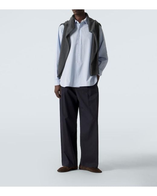 The Row Blue Melchior Cotton Poplin Shirt for men