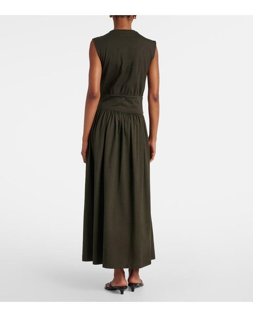 Totême Black Cotton Jersey Maxi Dress