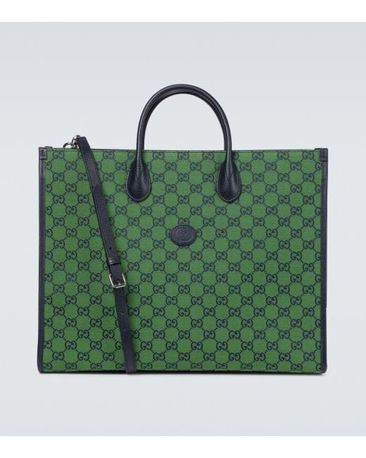 Gucci GG Multicolor Large Tote Bag in Green for Men | Lyst