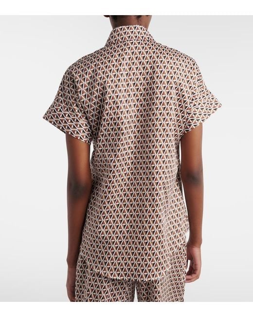 Max Mara White Crea Printed Cotton Shirt
