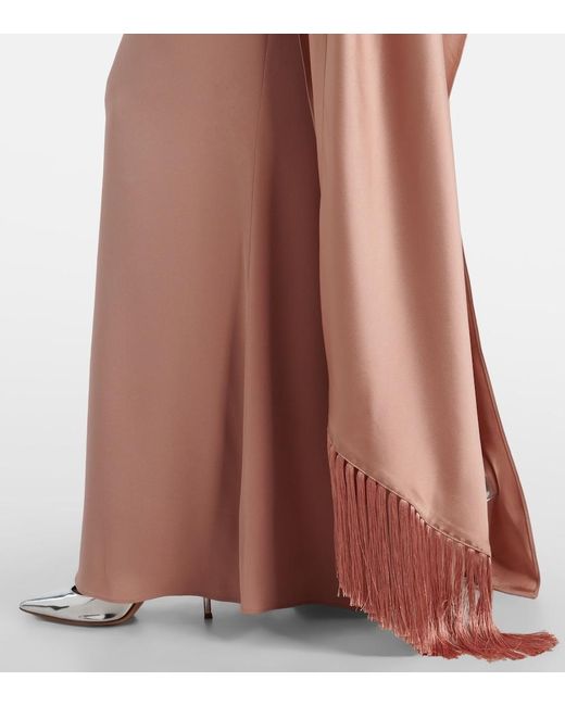 ‎Taller Marmo Pink Mounia Caped Crepe Cady Gown