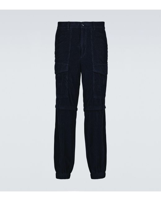 Moncler Blue Cotton Cargo Pants for men