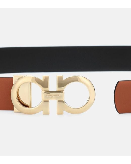 Ferragamo Brown Gancini Reversible Leather Belt