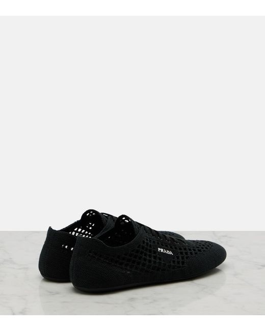 Prada Black Collapse Crochet Sneakers