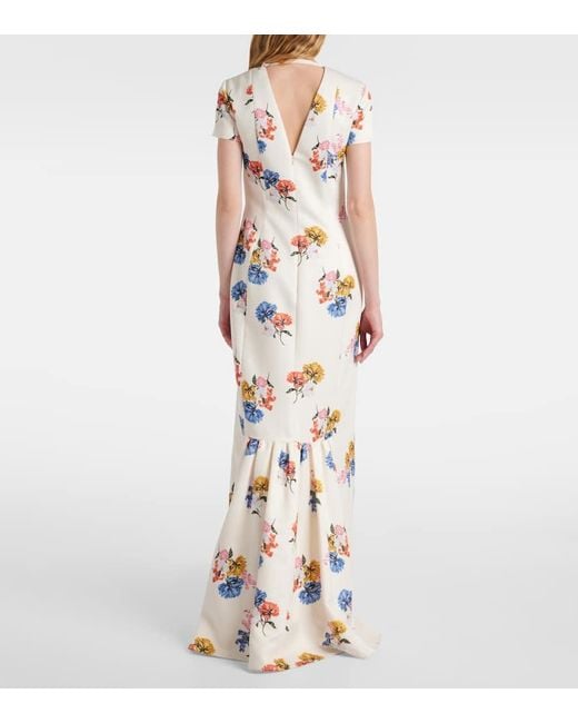 Emilia Wickstead Metallic Fosette Floral Maxi Dress