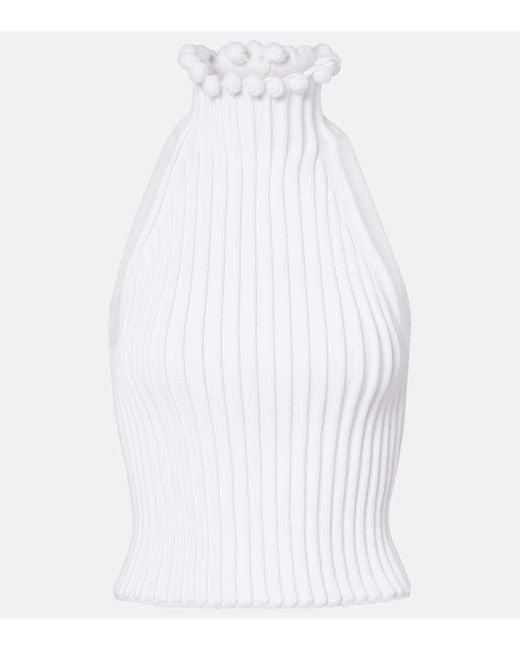 Alaïa White Turtleneck Top